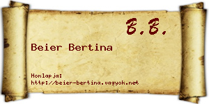 Beier Bertina névjegykártya